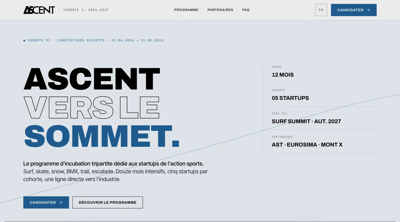Aperçu du site ASCENT